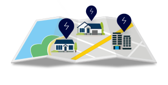 Map with location marker illustration